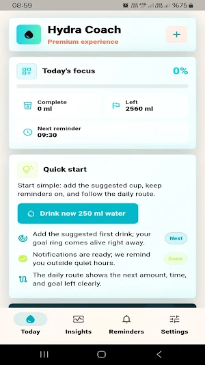 Hydra Coach: Water Reminder Screenshot 0