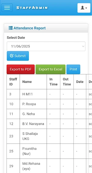 Staff Admin Screenshot 1