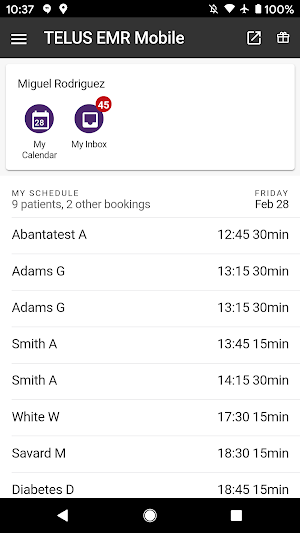 TELUS EMR Mobile Screenshot 0
