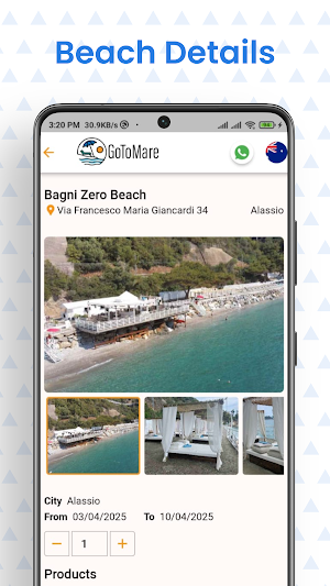 GoToMare beach booking Screenshot 2
