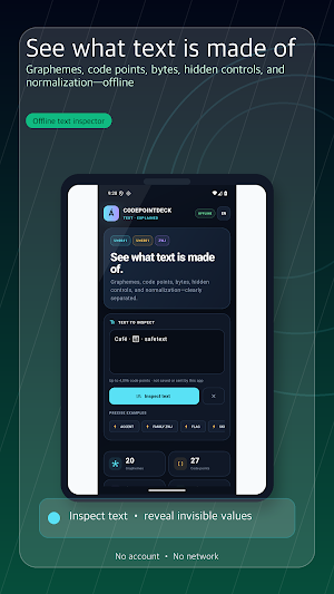 CodepointDeck: Text Inspector Screenshot 0