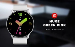 Huge Green Pink Watch Face Screenshot 0