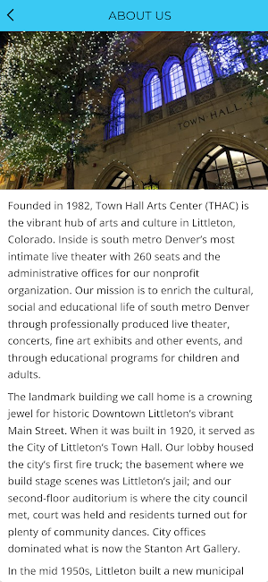 Town Hall Arts Center Screenshot 1