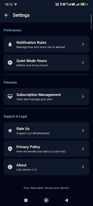 Life Admin Automation System Screenshot 3