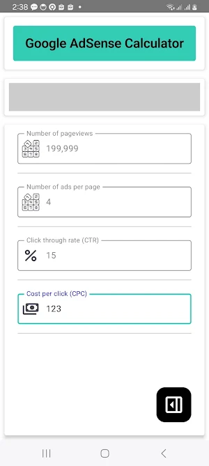 Google AdSense Calculator Screenshot 3
