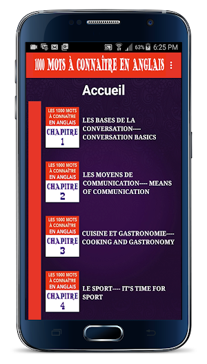 1000 mots anglais (hors ligne) Screenshot 1