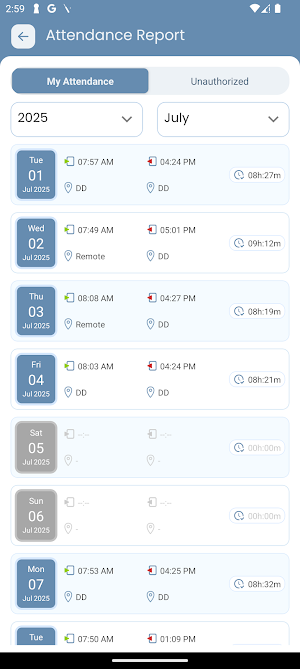 Mehwar Attendance Application Screenshot 3