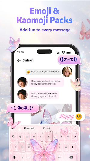 Butterfly Theme: Pink Keyboard Screenshot 3