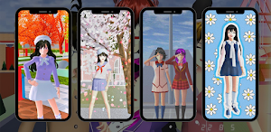 Wallpaper Sakura School Cute Screenshot 0