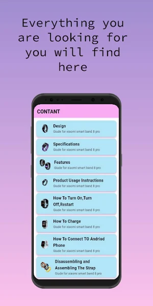 Xiaomi band 8 pro smart guide Screenshot 0