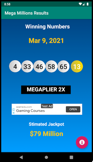 Megamillions and Powerball Lottery Live Results Screenshot 1