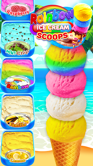 Rainbow Ice Cream Scoops Screenshot 1