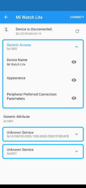 BLE GATT Browser Screenshot 2
