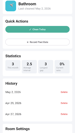 Room Cleaning Tracker Screenshot 0