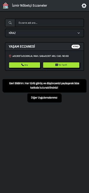 İzmir Nöbetçi Eczaneler Screenshot 0