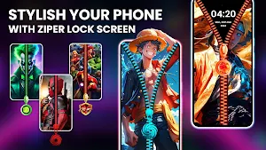 Zipper Lock Screen - Wallpaper Screenshot 0