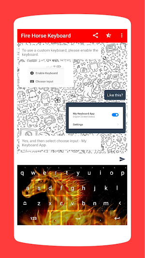 Fire Horse Keyboard Theme Screenshot 1