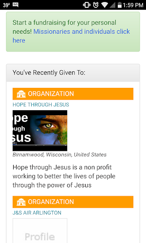 Givers App Screenshot 1