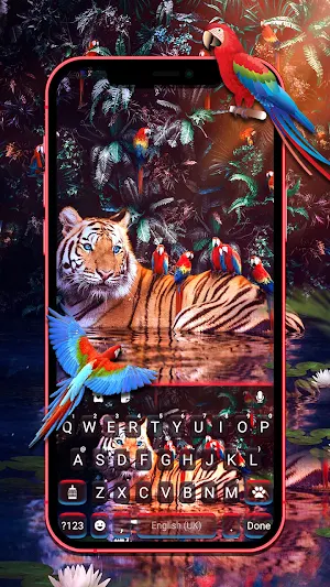 Tiger Wildlife Keyboard Background Screenshot 0