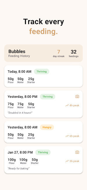 Starter - Sourdough Tracker Screenshot 1