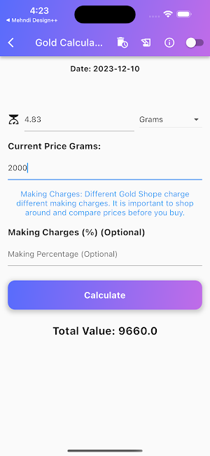 Gold Price Calculator++ Screenshot 0