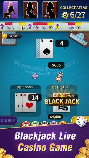 Blackjack 21:Casino Puzzle Hub Screenshot 1