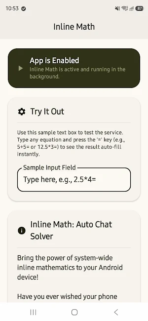 Inline Math: Auto Calculator Screenshot 2