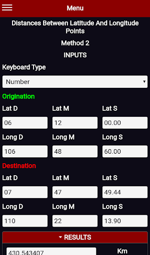 Distances Between Latitude And Longitude Points Screenshot 3