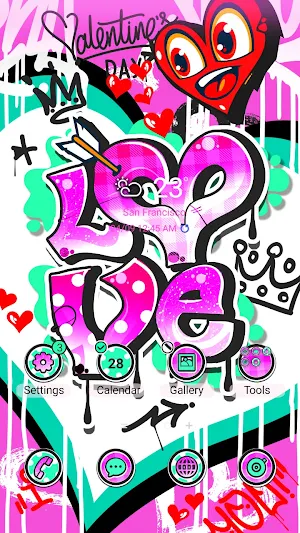Pink Graffiti Love - Wallpaper Screenshot 0
