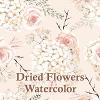 Beautiful Wallpaper Dried Flowers Watercolor Theme