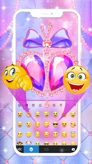 Pink Diamond Bowknot Keyboard Theme Screenshot 3