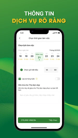 THỢ XANH - Giúp việc theo giờ Screenshot 3