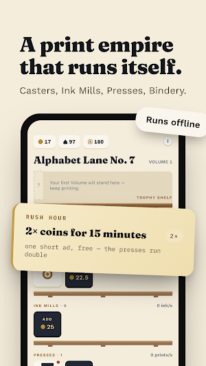 WordWright: Idle Word Factory Screenshot 1