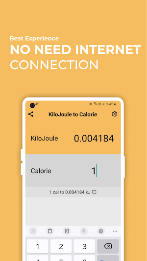 KiloJoule to Calorie Converter Screenshot 1
