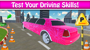 Pink Lady Limo Driver 2021 : Limousine Taxi Game Screenshot 1