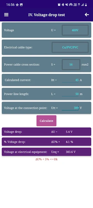 Electrical Calculator Screenshot 3