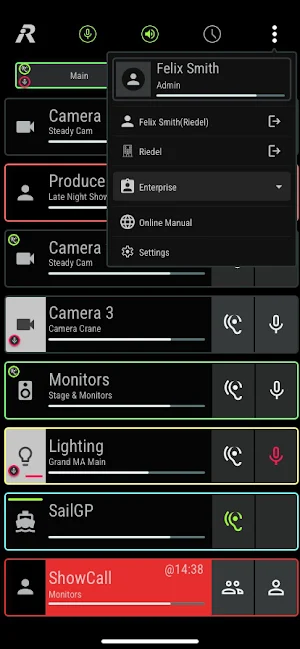 Riedel SmartPanel Screenshot 1