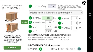 Calculadora de amarres GV Screenshot 0