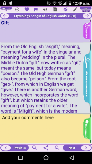 Etymology: Get the History of +1200 English Words Screenshot 3
