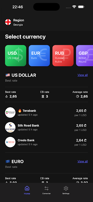 Georgia Exchange Rates Screenshot 2
