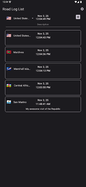 Hervé Road Log Screenshot 0