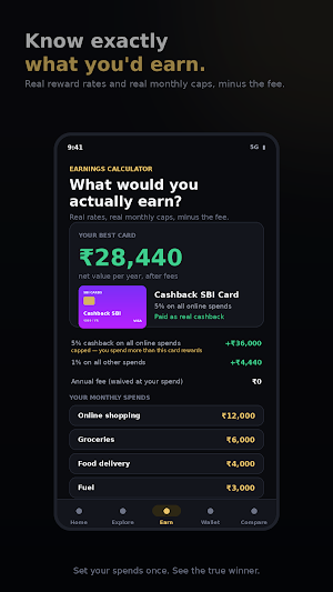 SwipeRight: Card Compare India Screenshot 1
