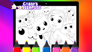 Gaby's Dollhouse Coloring Book Screenshot 1