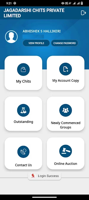 JAGADARSHI CHITS MEMBER MODULE Screenshot 1