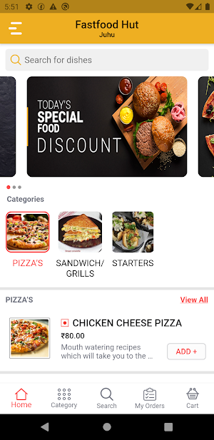 Restro App - Fastfood Hut Screenshot 1