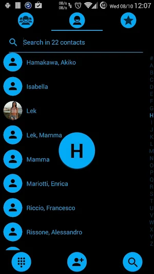Dialer theme Flat Black Blue for Drupe or ExDialer Screenshot 3