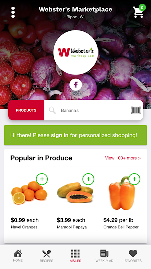 Webster's Marketplace Mobile Screenshot 0