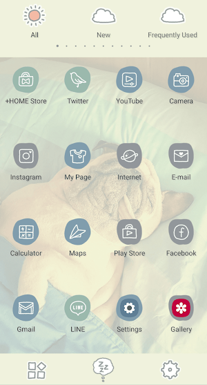 Slumbering Pug Theme +HOME Screenshot 2