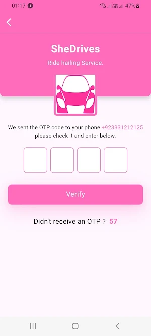 SheDrives- Ride Hailing Screenshot 1