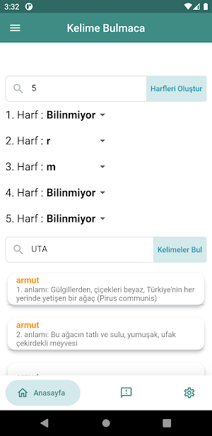 Harften Kelime Türetme Screenshot 2